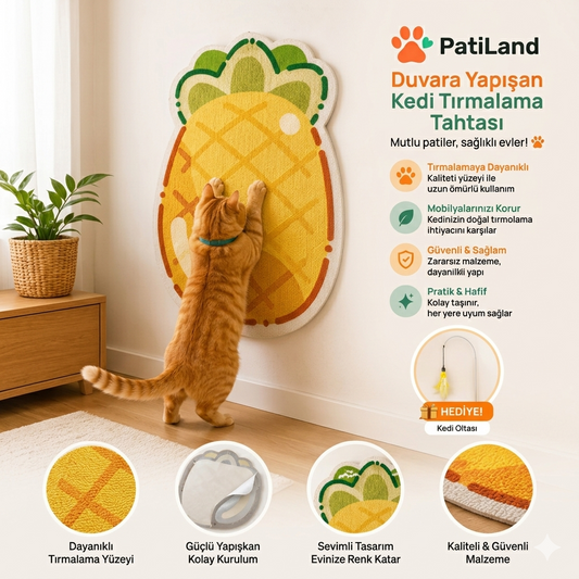 Duvara Yapışan Kedi Tırmalama Tahtası